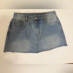 Muse Light Blue Denim Mini Skirt
